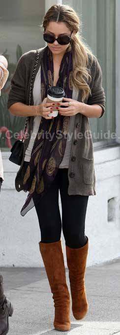 Lauren Conrad wearing Lauren Conrad Collection Leggings in Black