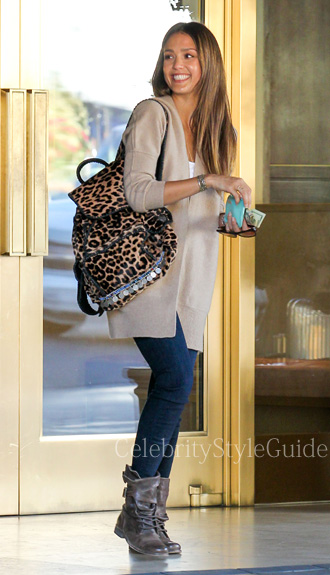 Jessica Alba has a mystery bag  Louis Vuitton Cotteville Travel