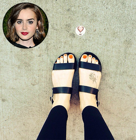 Lily collins feet