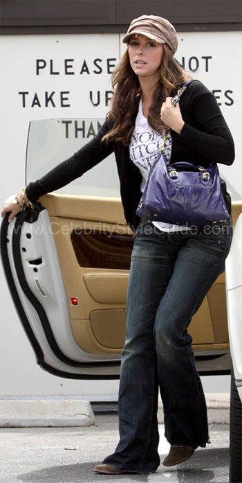 Jennifer Love Hewitt wearing PRPS Daytona Bootcut Jean in Thunder Wash ...