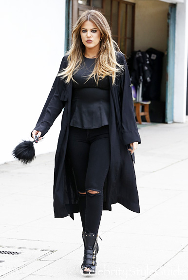 Khloe Kardashian Steps Out In All Black - Celebrity Style Guide