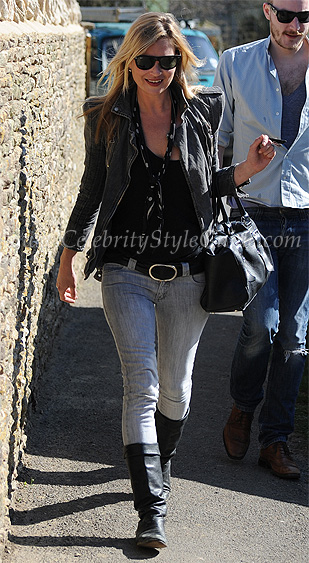 Kate Moss Balmain Denim Biker Jacket - Style Guide