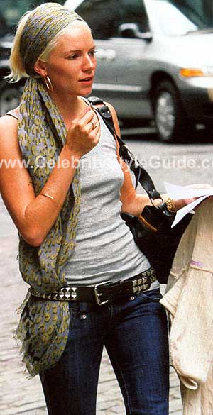 Sienna Miller wearing Louis Vuitton Monogram Denim Grunge Shawl - Celebrity  Style Guide