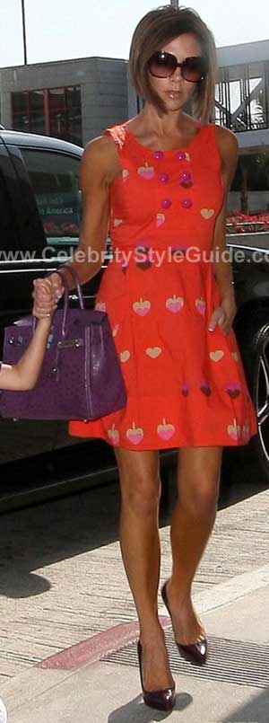 Victoria Beckham wearing Marc By Marc Jacobs Heartleaf Print Dress ...