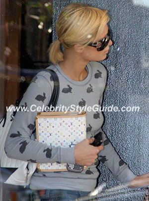 Paris Hilton wearing Louis Vuitton Monogram Multicolore Large Ring