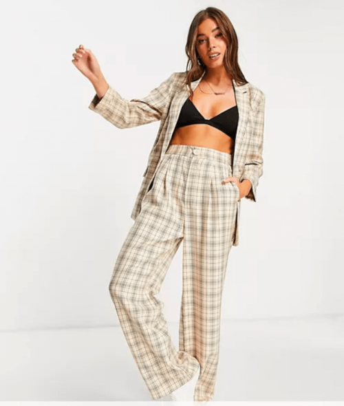Wide Leg Relaxed Dad Pants and Double Breasted Blazer