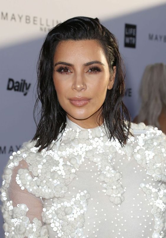 kim kardashian wet hair look