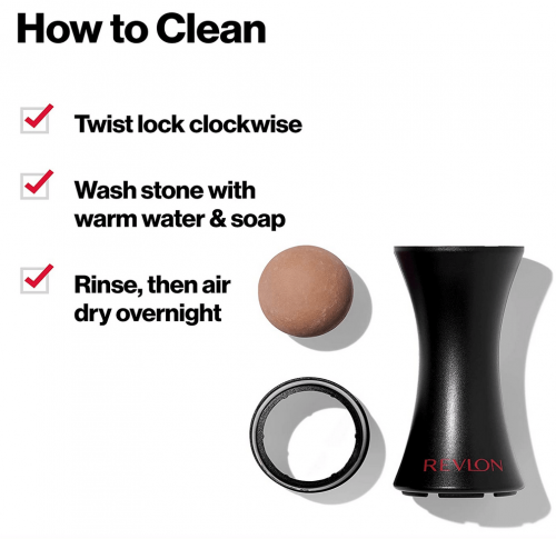 how to clean REVLON Oil-Absorbing Volcanic Face Roller