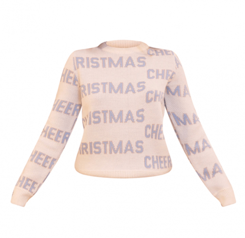 Cream Christmas Cheer All Over Christmas Sweater