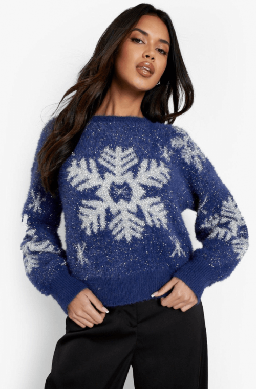 Boohoo Snowflake Christmas Jumper