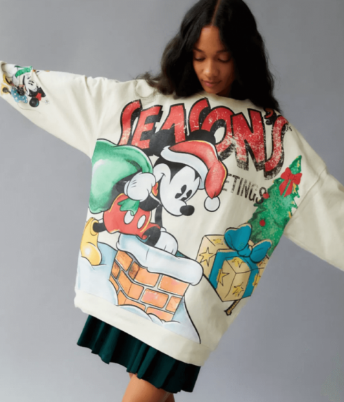 Mickey Mouse Seasons Greetings Crew Neck Sweater