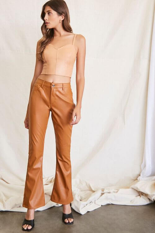 Forever 21 Faux Leather Flare Pants