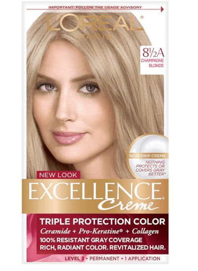 L’Oreal Paris Excellence Crème Permanent Hair Color in 8.5A
