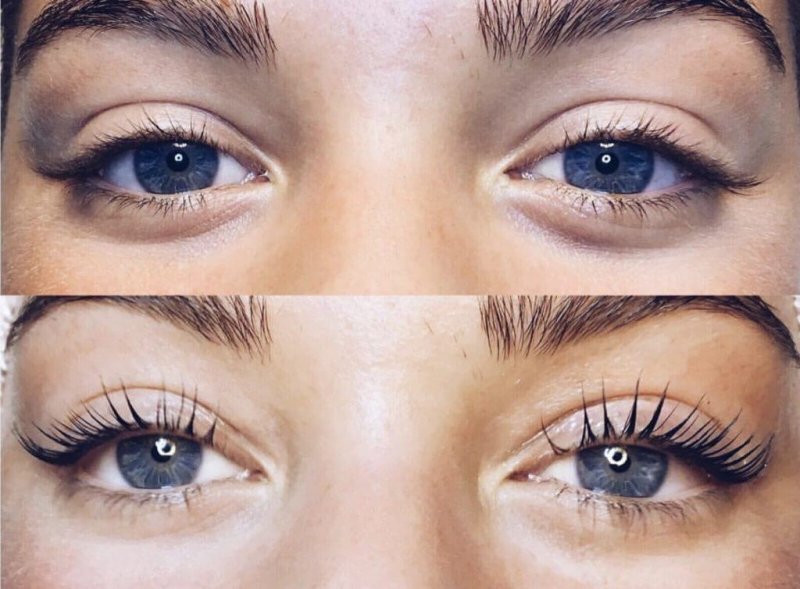 lash lift and tint before and after