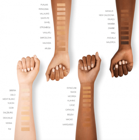 narsl light reflecting foundation swatches