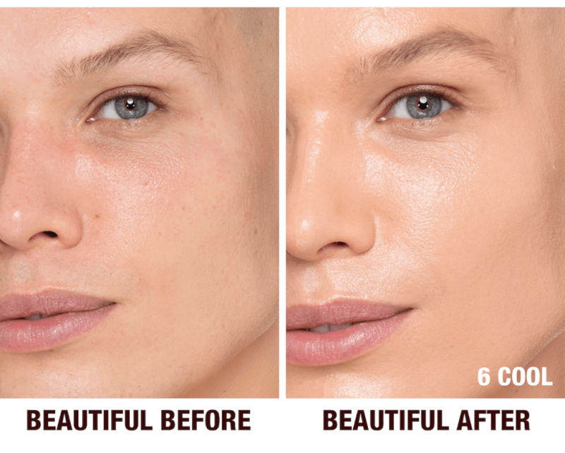 Charlotte Tilbury Beautiful Skin Foundation before & after