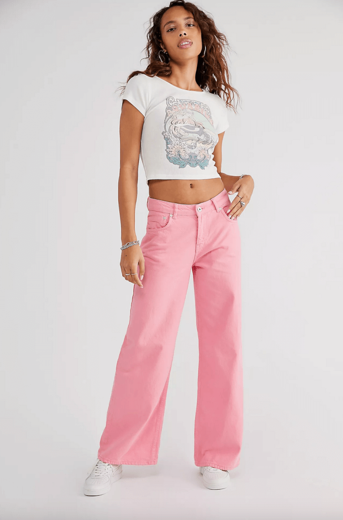 Free People The Ragged Priest Low-Rise Baggy Jeans