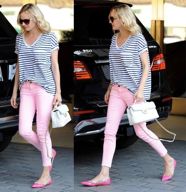 pink skinny pants