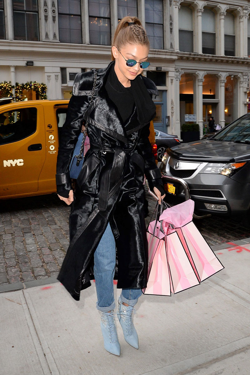 Gigi Hadid Black Trench Coat