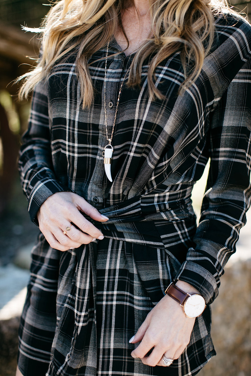 michael-stars-tie-waist-plaid-dress