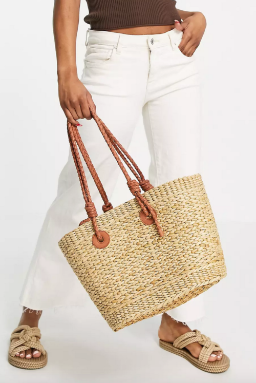 Whistles Lianne tote bag in natural straw