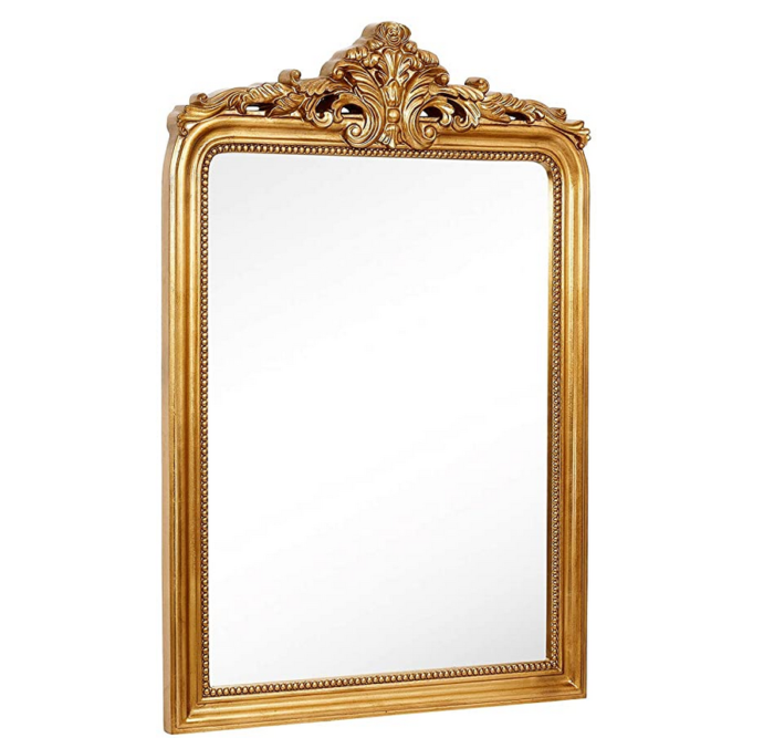 Hamilton Hills Top Gold Baroque Wall Mirror