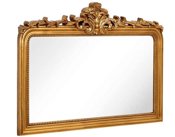 Hamilton Hills Top Gold Baroque Wall Mirror