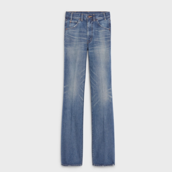 Celine Flared Jeans in Union-Wash Denim Twill