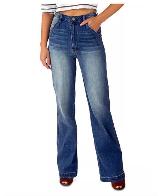 Indigo Rein Juniors’ High-Rise Wide-Leg Jeans