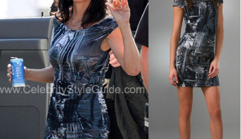 Courtney Cox Stunning In Her Helmut Lang Foil Print Dress!