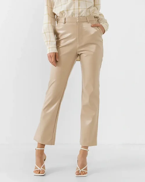 Grey Lab Faux Leather Pants