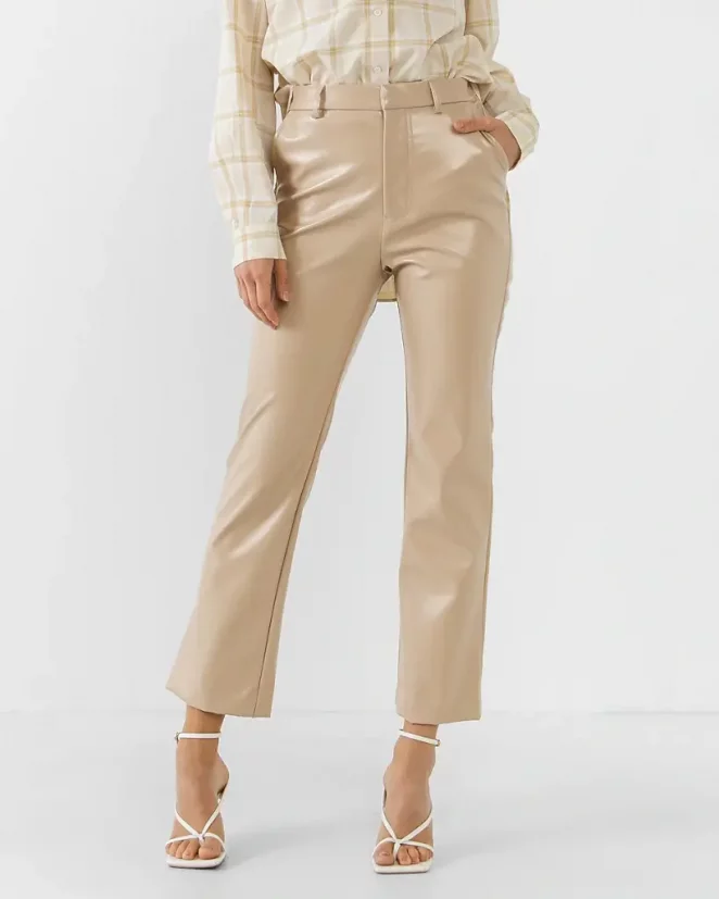 Grey Lab Faux Leather Pants