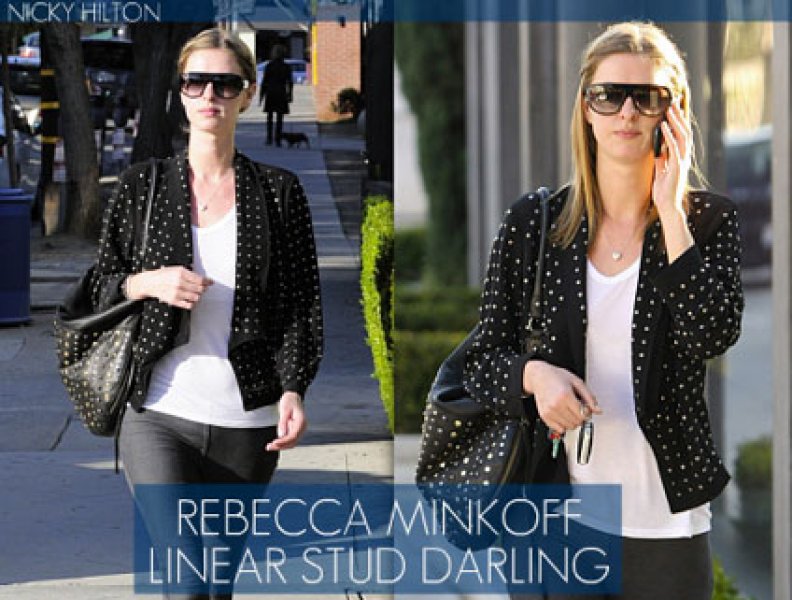 Rebecca Minkoff Linear Stud Darling in Black Cat