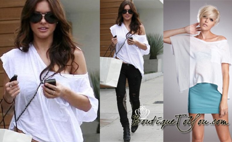 Audrina's Daftbird Oversized Sheer Pocket Tee