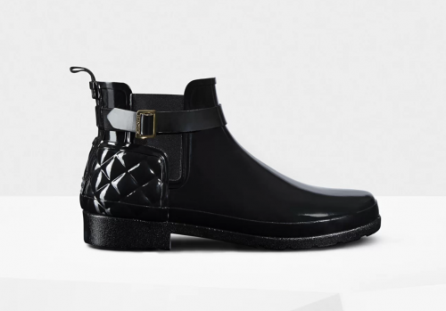 Slim Fit Quilted Gloss Chelsea Boots