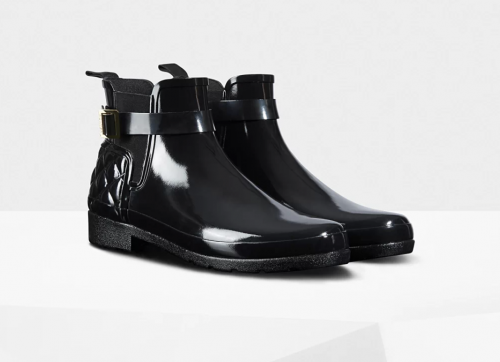 Slim Fit Quilted Gloss Chelsea Boots