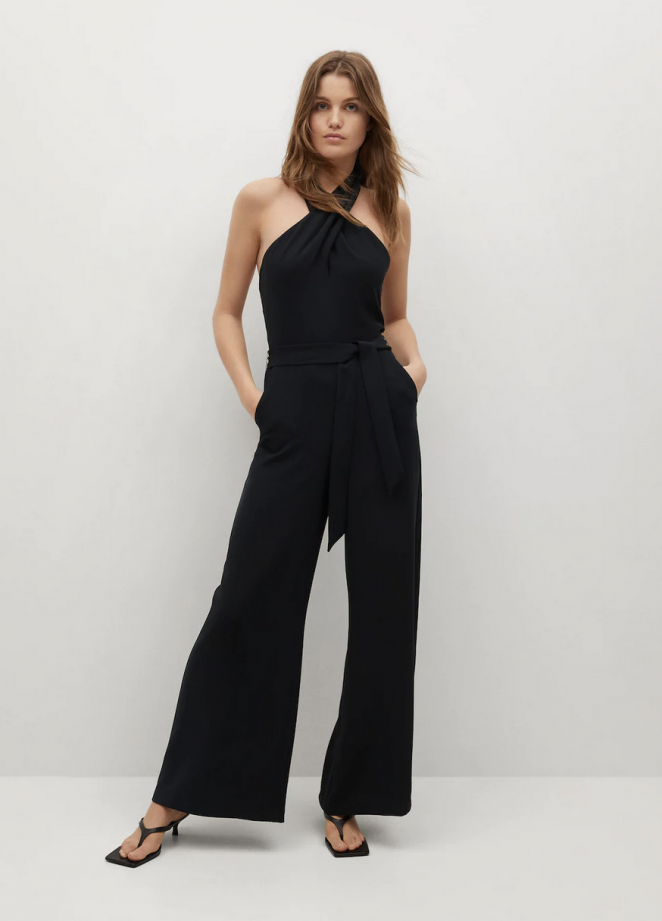 Mango Wrap Neckline Jumpsuit