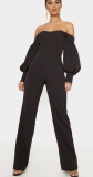 Pretty Little Thing Black Bardot Jumpsuit