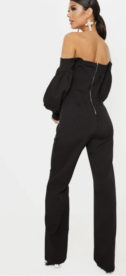 Pretty Little Thing Black Bardot Jumpsuit