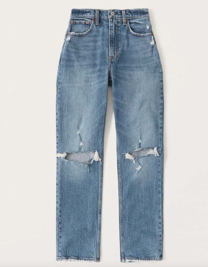 Abercrombie Curve Love 90s Ultra High Rise Straight Jeans