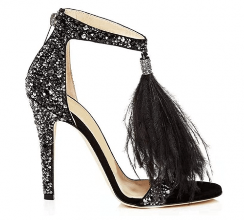 Hinyyrin Tassels Rhinestone Heeled Sandals