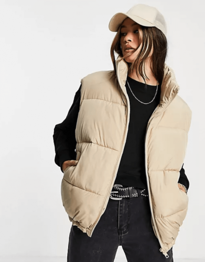 Topshop Oversized Sleeveless Puffer Vest