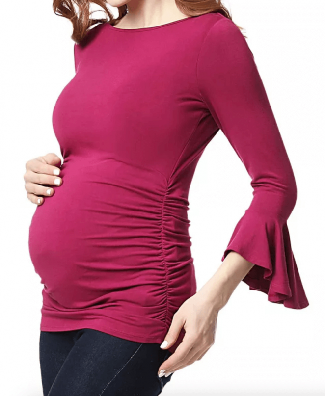 Kimi + Kai Andrea Maternity Ruched Top