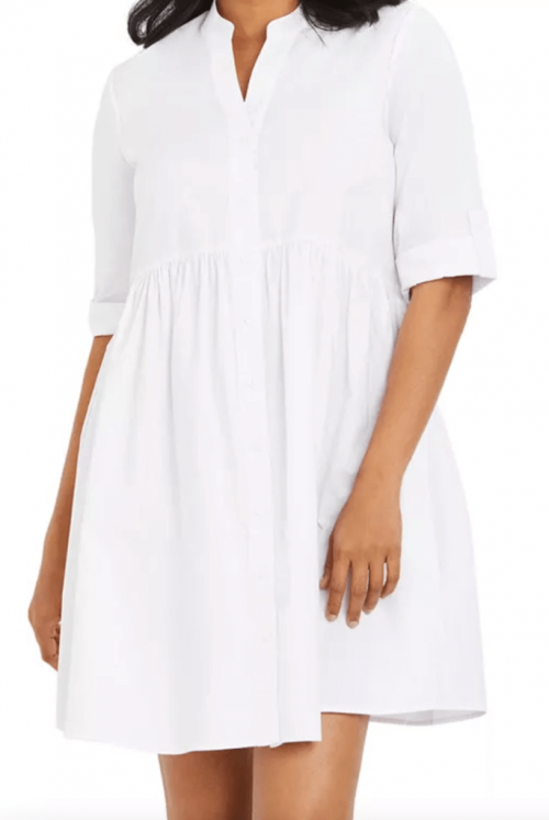 Ripe Cotton Button-Front Maternity Dress