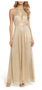 Lulus Metallic Halter Gown