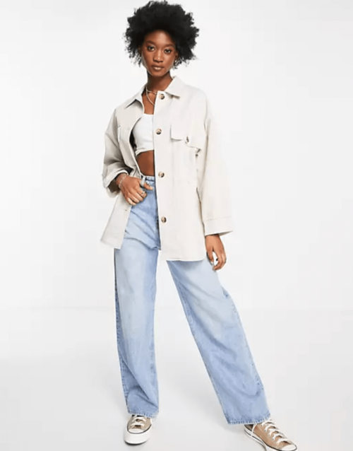 ASOS DESIGN Washed Oversized Shacket