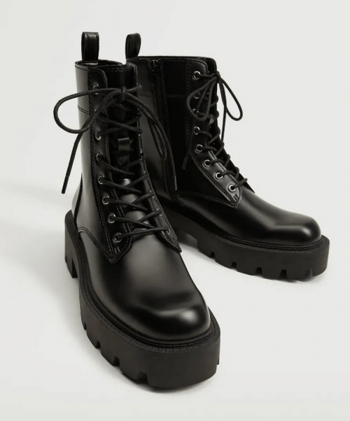 Mango Lace-Up Boots