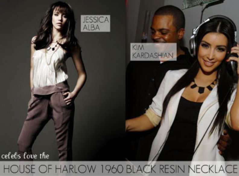 House of Harlow 1960 Necklace with Black Resin!