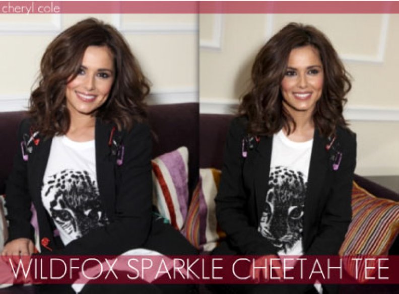 Cheryl Cole  looks great in the Wildfox Sparkle Cheetah Tee!