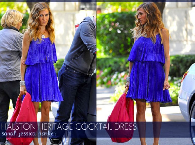 Halston Heritage Pleated Cocktail Dress